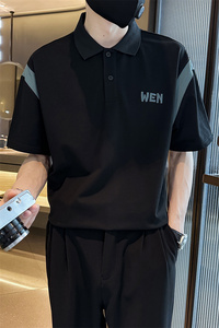社会小伙夏季短袖polo衫潮牌刺绣翻领t恤男半袖体恤C203-8862-P58图片