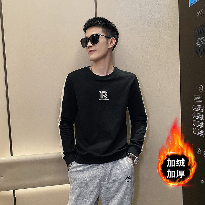 2021精神小伙男士套头卫衣冬季加绒保暖打底衫C203-5205R-P65控88,男装T恤,电商C208