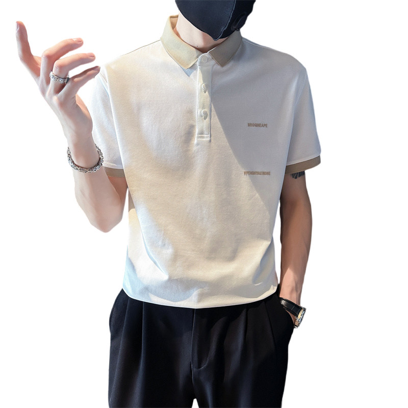 社会小伙夏季男士短袖t恤潮牌翻领polo衫半袖体恤C203-8865-特P48,男装T恤,电商C208