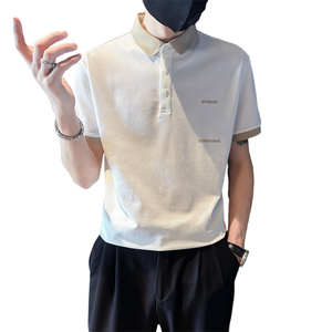 社会小伙夏季男士短袖t恤潮牌翻领polo衫半袖体恤C203-8865-特P48图片