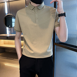 社会小伙夏季男士翻领polo衫短袖t恤纯色半袖体恤C208-8878-特P45，男装T恤，电商C208