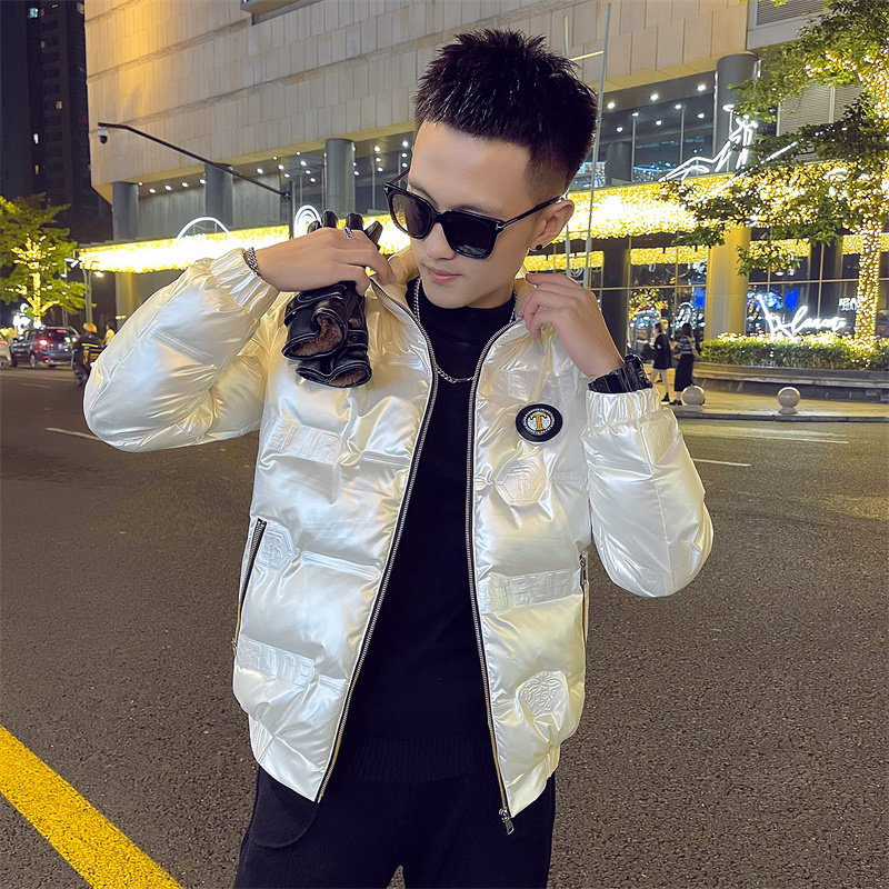 精神小伙修身亮面棉衣青年外穿活力棉服潮男外套上衣男1076P118,男装棉衣,电商C208