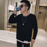 纯色男士修身卫衣韩版休闲帅气百搭春季打底衫C203-Y1308-P60控88，男装T恤，电商C208