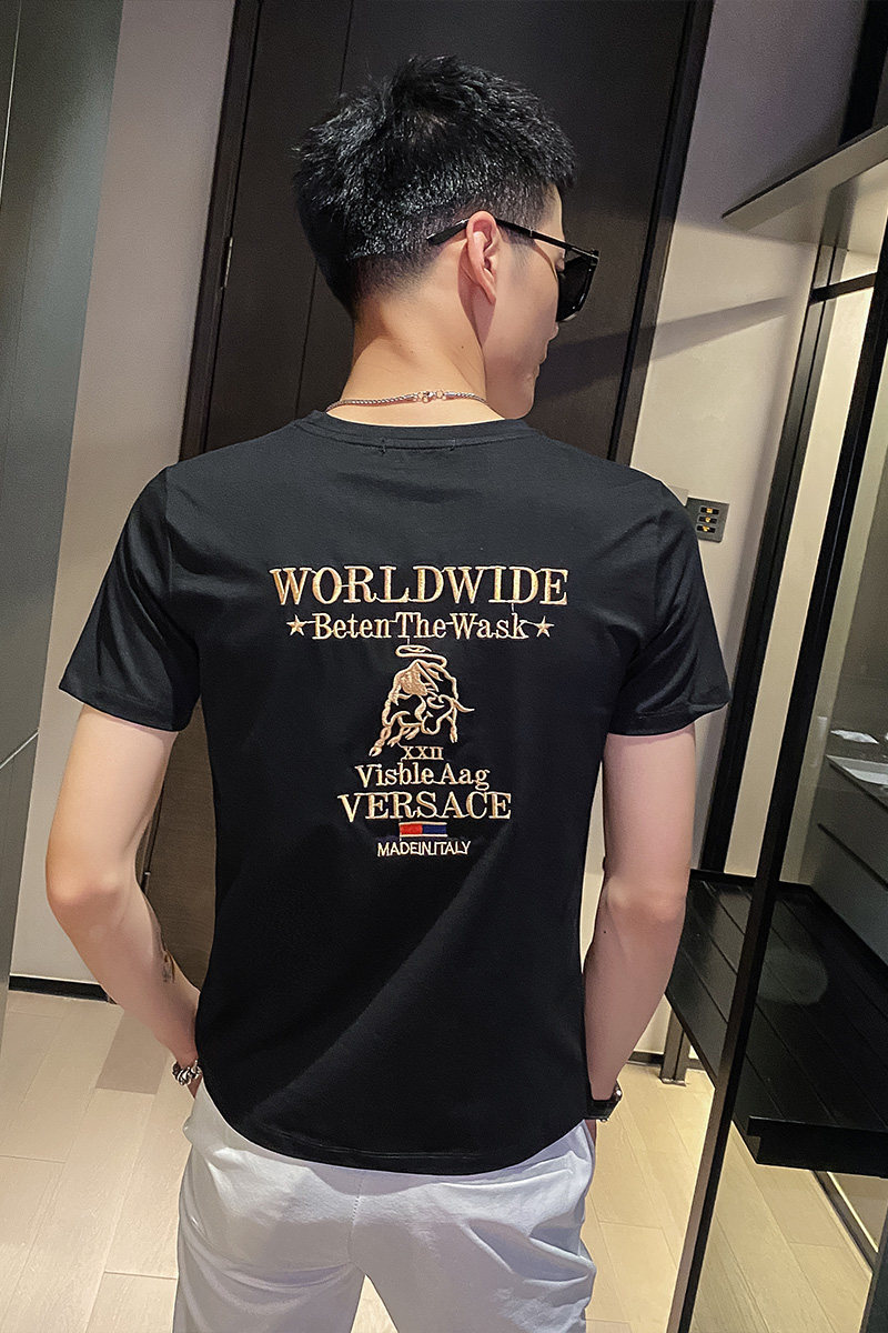 2026夏季新款男士圆领短袖T恤时尚潮牌套头针织衫C203-5233-P38,男装T恤,电商C208