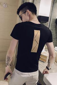 2026夏季青年男士修身短袖T恤潮流圆领套头体恤C203-5024-P38控58图片