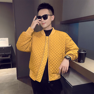 棒球服高街男冬季加厚菱形格子棉衣潮牌棉服外套1065图片