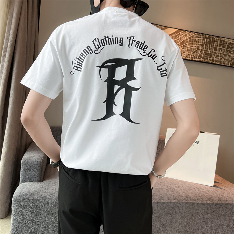 社会小伙夏季青年男士短袖t恤潮流印花纯棉半袖体恤C203-8856-P38,男装T恤,电商C208