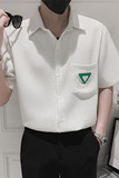 夏季男士短袖潮流衬衫2022青少年白色薄款半袖上衣C203-8819P58，男装T恤，电商C208