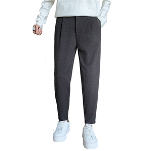 精神小伙春秋季男士潮流直筒休闲裤深灰色运动裤子C203-6726-P68图片