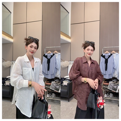 【舒服入夏】100苎麻衬衫~简约小口袋自然肌理轻薄透气欧货衬衣