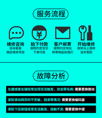 鼠标维修理换微动雷蛇罗技赛睿连击双击G302/G403/G502/G903/GPW