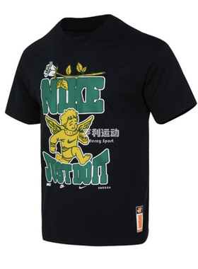 Nike/耐克 新款男子卡通印花运动休闲圆领短袖T恤 FD1323-010-100