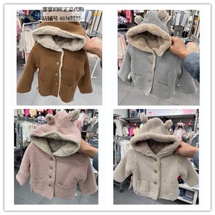 断码秋冬款Gap婴儿毛绒加绒开衫毛衣428052加厚外套童装