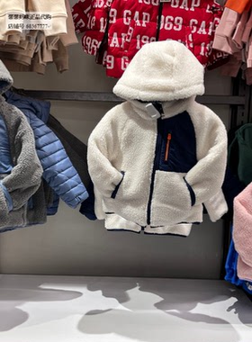 Gap男女童秋冬2022新款两面穿连帽夹克446031/446086棉服