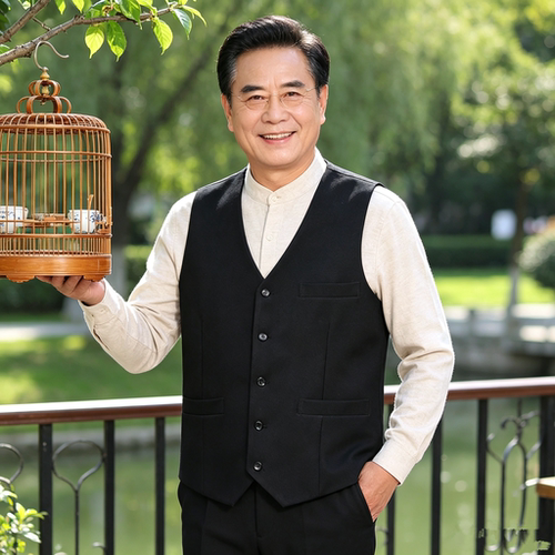 中老年西装马甲背心外穿春夏薄款