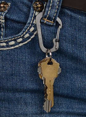 奈爱NiteIze 不锈钢带锁C型登山扣SlideLock 侧边滑块锁钥匙扣