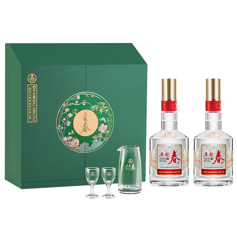 【酒厂授权】五粮春二代（菁萃）52度500ml*2瓶 风雅礼盒装