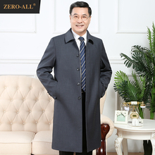 单排扣大衣 风衣男过膝中年商务外套春秋爸爸装 ZERO ALL中老年长款