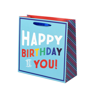 袋方形印刷白卡纸袋 生日快乐字母彩印手提袋男女生日礼物包装