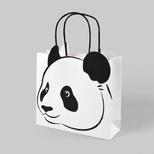 卡通熊猫头手提袋熊猫头