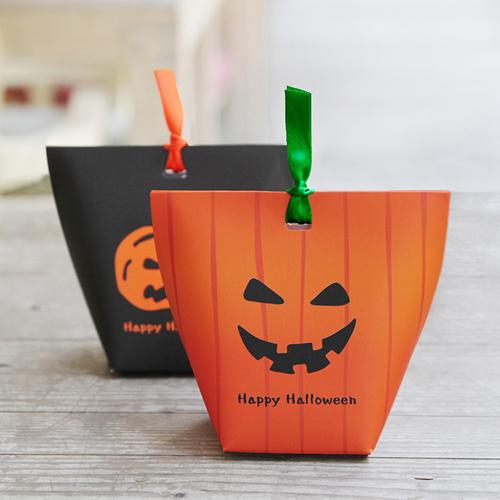 热卖搞怪万圣节南瓜糖果包装盒cosplay派对装饰礼物糖盒定做logo