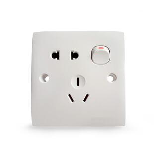 老式86型带开关插座面板86型墙壁单开双控1开5孔电源插座一开五孔