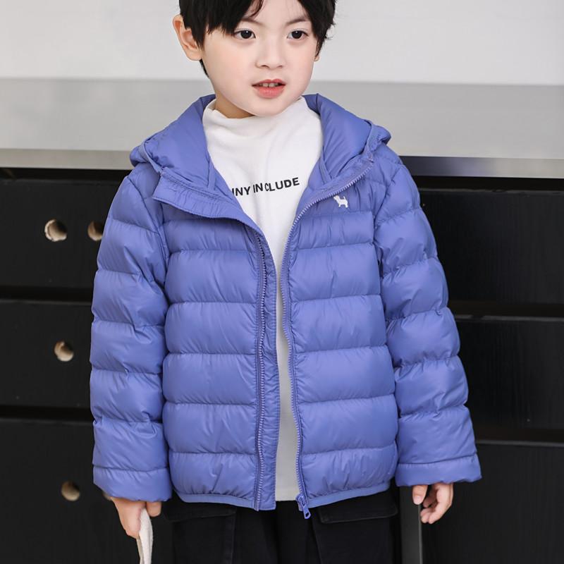 新款儿童轻薄连帽羽绒服