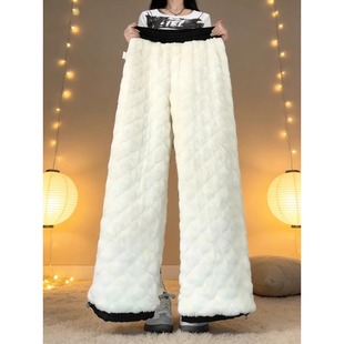 东北零下巨厚羊羔毛棉裤男女款冬季哈尔滨防寒裤子加绒防寒滑雪裤