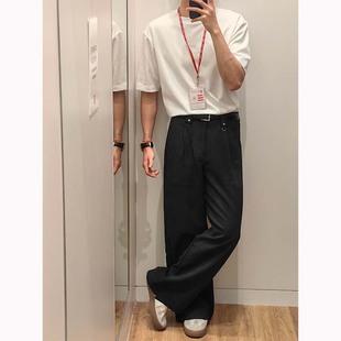 cleanfit白色纯棉t恤男夏季小领口二本针短袖高级感基础款半截袖