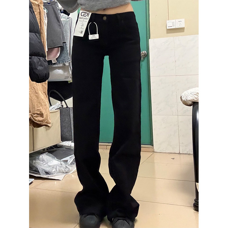 黑色显腿长窄版牛仔裤男直筒修身cleanfit裤子美式高街痞帅微喇裤,男装,羽绒马甲,淘宝优惠券,粉丝福利购,淘宝优惠卷