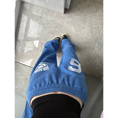 重磅植绒刺绣卫裤 男女款 直筒慵懒风街舞裤 美式 子小众设计感弯刀裤