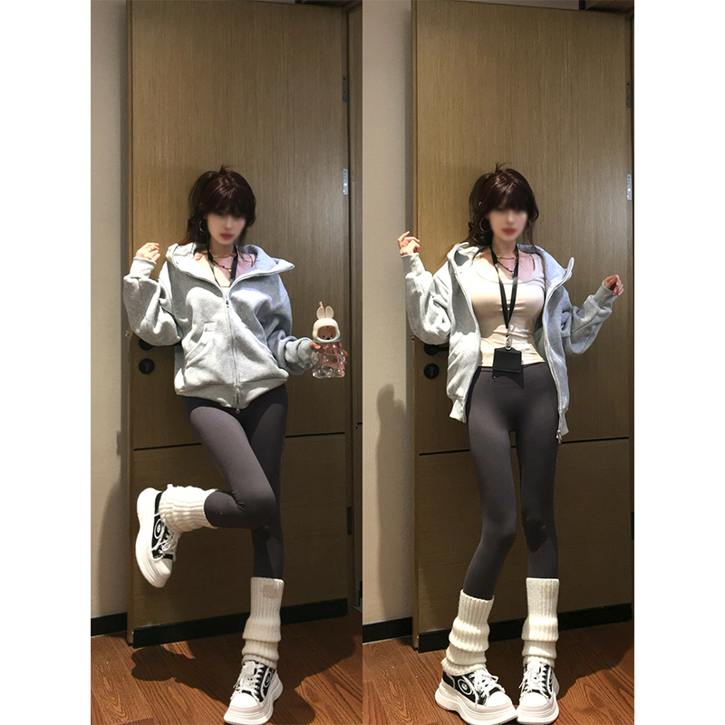 美式重磅高领解构开衫卫衣