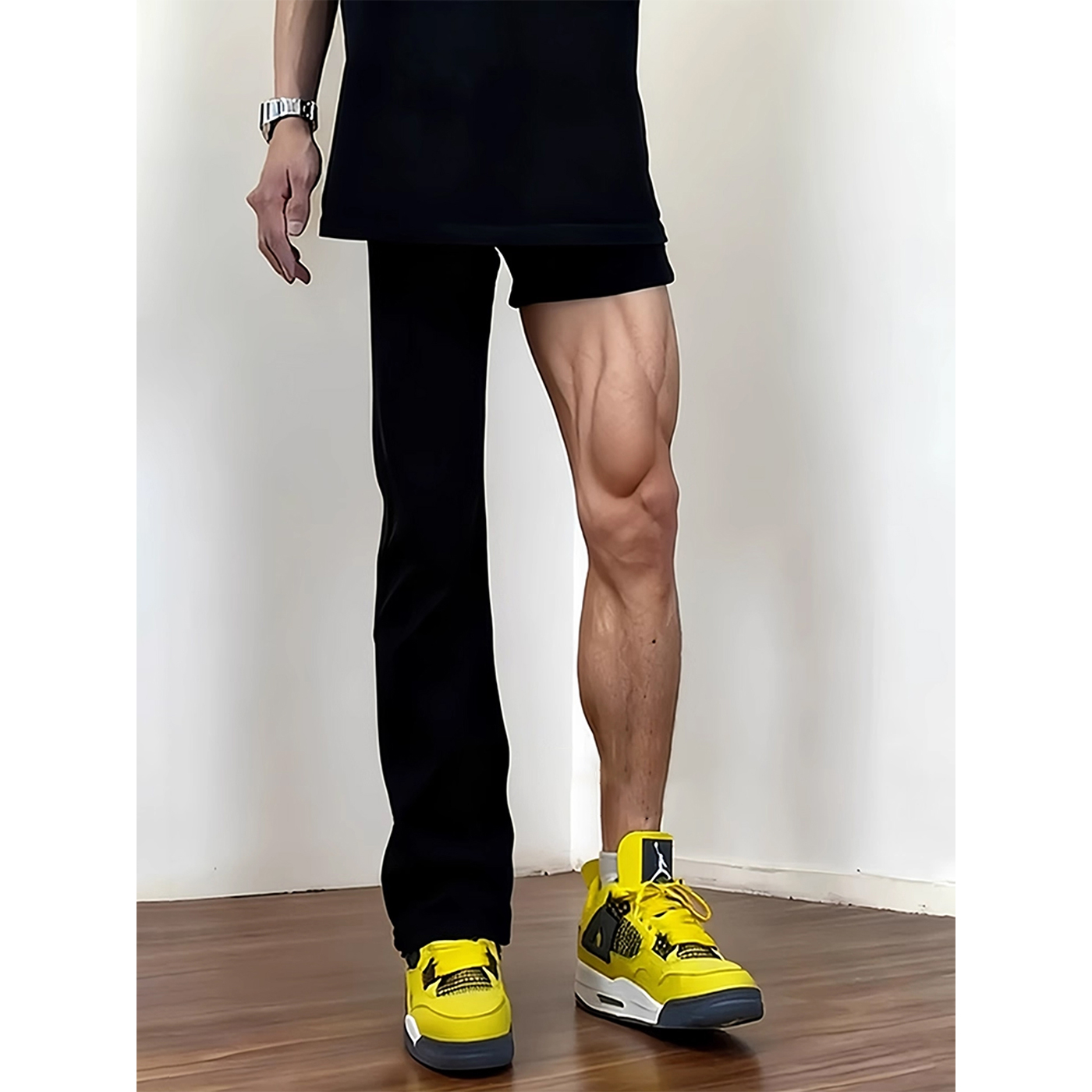 纯黑色517加绒显瘦牛仔裤