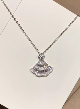 小红书同款闪钻公主的裙摆项链女精致时尚气质高级锁骨链百搭颈链