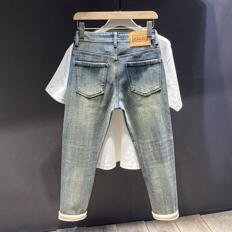 秋冬季2025新款加绒牛仔裤男士潮牌复古抓绒修身裤子小脚哈伦裤男,男装,牛仔裤,淘宝优惠券,粉丝福利购,淘宝优惠卷