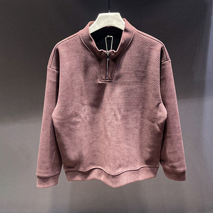 立领欧棉绒男士卫衣宽松高级感潮牌秋冬季2025新款保暖上衣外套男