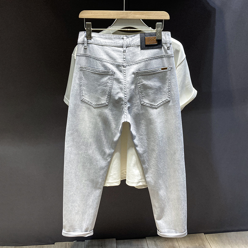 韩版潮流弹力修身小脚长裤子