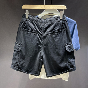 潮牌陈冠希宽松中裤 男夏多口袋五分裤 男 短裤 高端品质黑色休闲工装