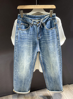 蓝色牛仔裤男生宽松直筒春秋季2026新款百搭简约水洗复古休闲长裤