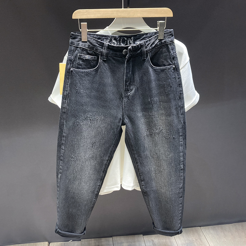 修身小脚裤高街潮牌长裤春秋