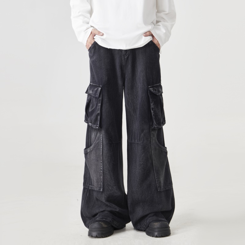 美式复古vintage阔腿工装裤男