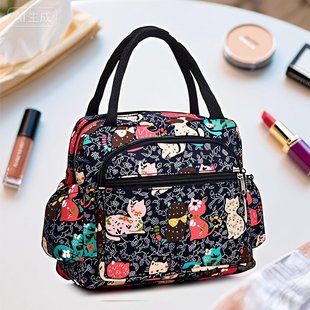 手提包新款时尚妈咪包上班逛街多层拉链口袋包送妈妈婆婆买菜布包