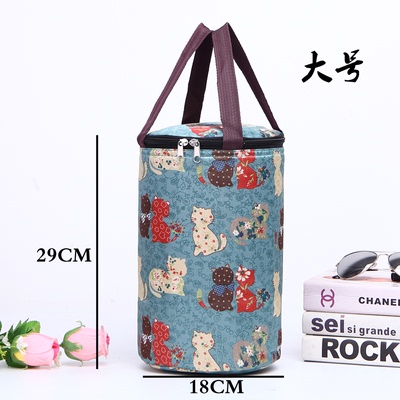 大号学生上班保鲜圆形饭盒袋子