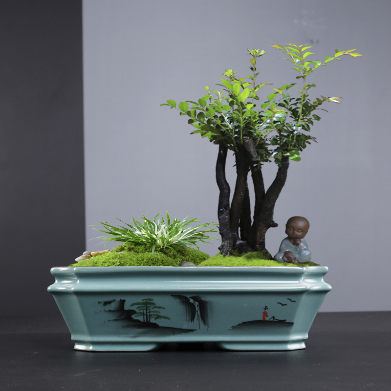 长方形紫砂花盆大口径小号