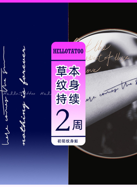 Here comes the sun披头士歌曲英文字母草本果汁纹身贴防水半永久