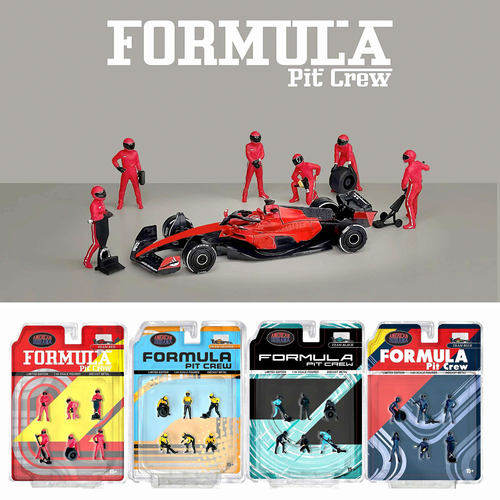 AD 1:64 Formula Pit Crew Figures 方程式赛车合金人偶模型场景