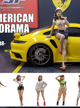 AMERICAN DIORAMA 1/18 AD 海报女郎人偶模型 车模场 树脂手办