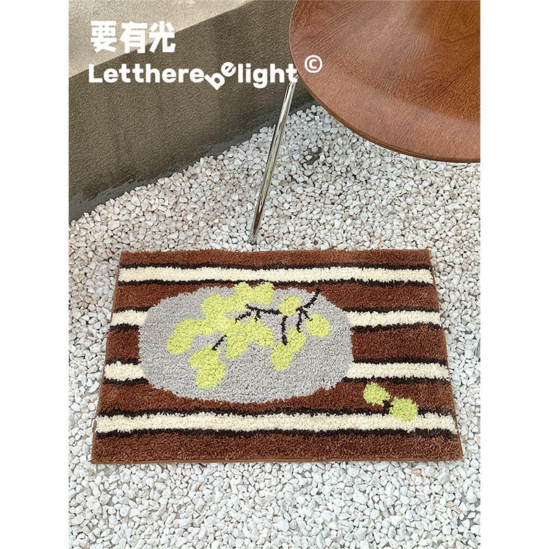 ins风插画小地毯小地垫卧室床边毯客厅细水防滑浴室垫坐垫儿童毯