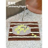 ins风插画小地毯小地垫卧室床边毯客厅细水防滑浴室垫坐垫儿童毯