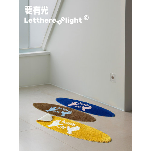 陆上冲浪创意地垫椭圆长条形卧室床边毯浴室防滑脚垫长绒植绒地毯